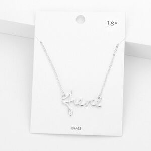 Silver fierce pendant message necklace